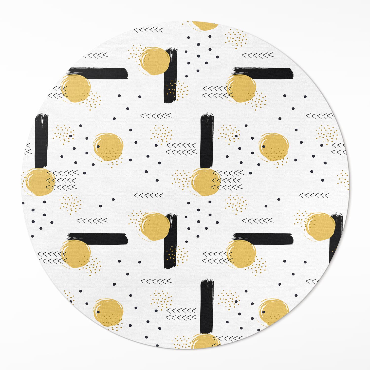 Okrúhly vinylový koberec do kancelárie Abstraktné tvary pravidelný vzor ⌀ 150 cm