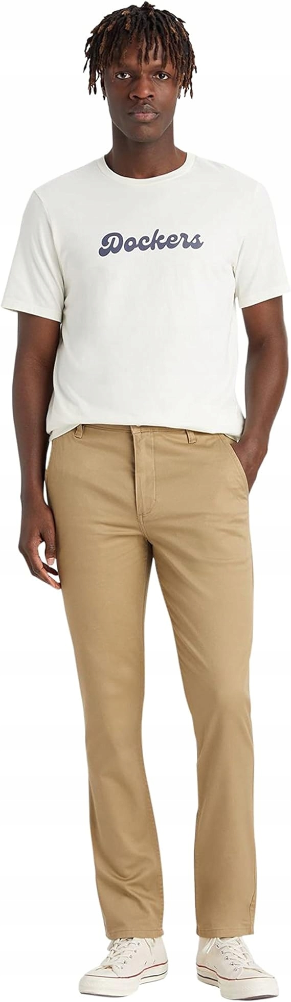 Dockers Béžové Chinos Kalhoty Z Bavlny Elastan Casual 30X34 6FA