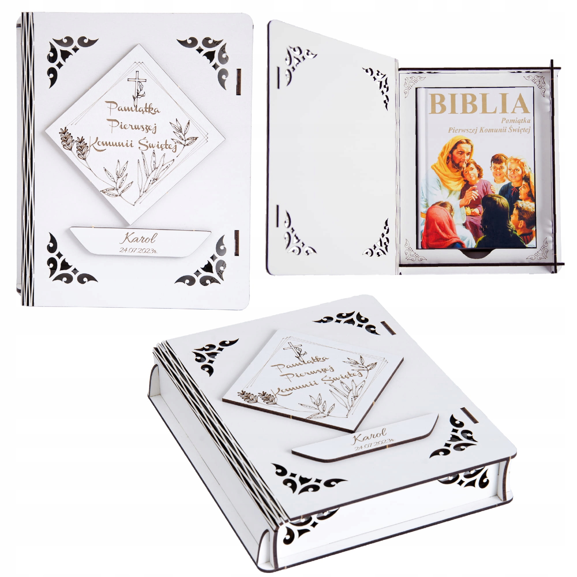 

Biblia w pudełku Pamiątka I Komunii Świętej OBK-10