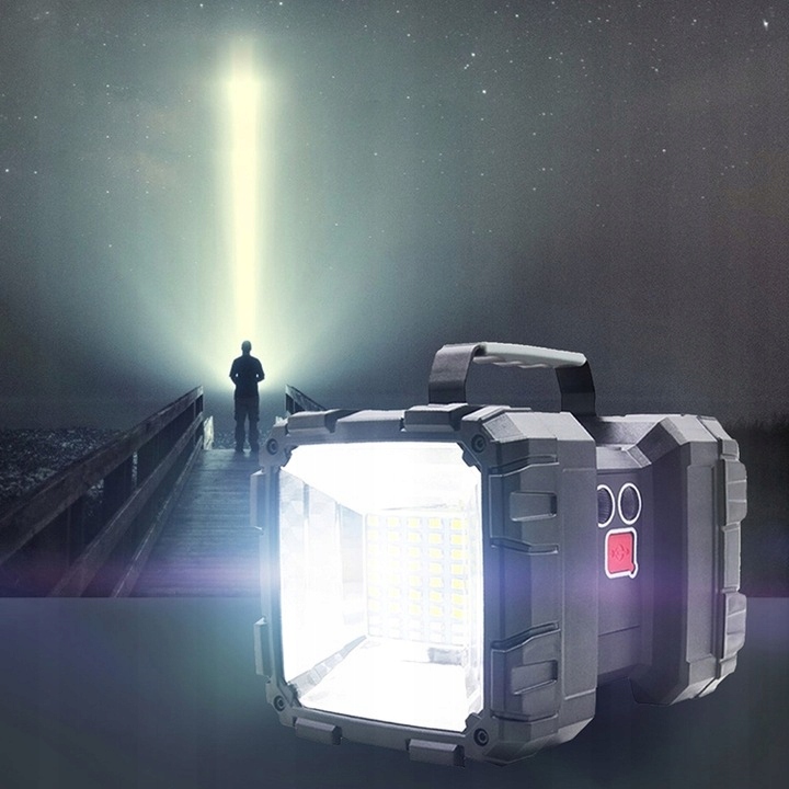 LATARKA LED TAKTYCZNA MOCNA AKUMULATOROWA SZPERACZ USB REFLEKTOR 1000LM 40W Cechy dodatkowe uchwyt