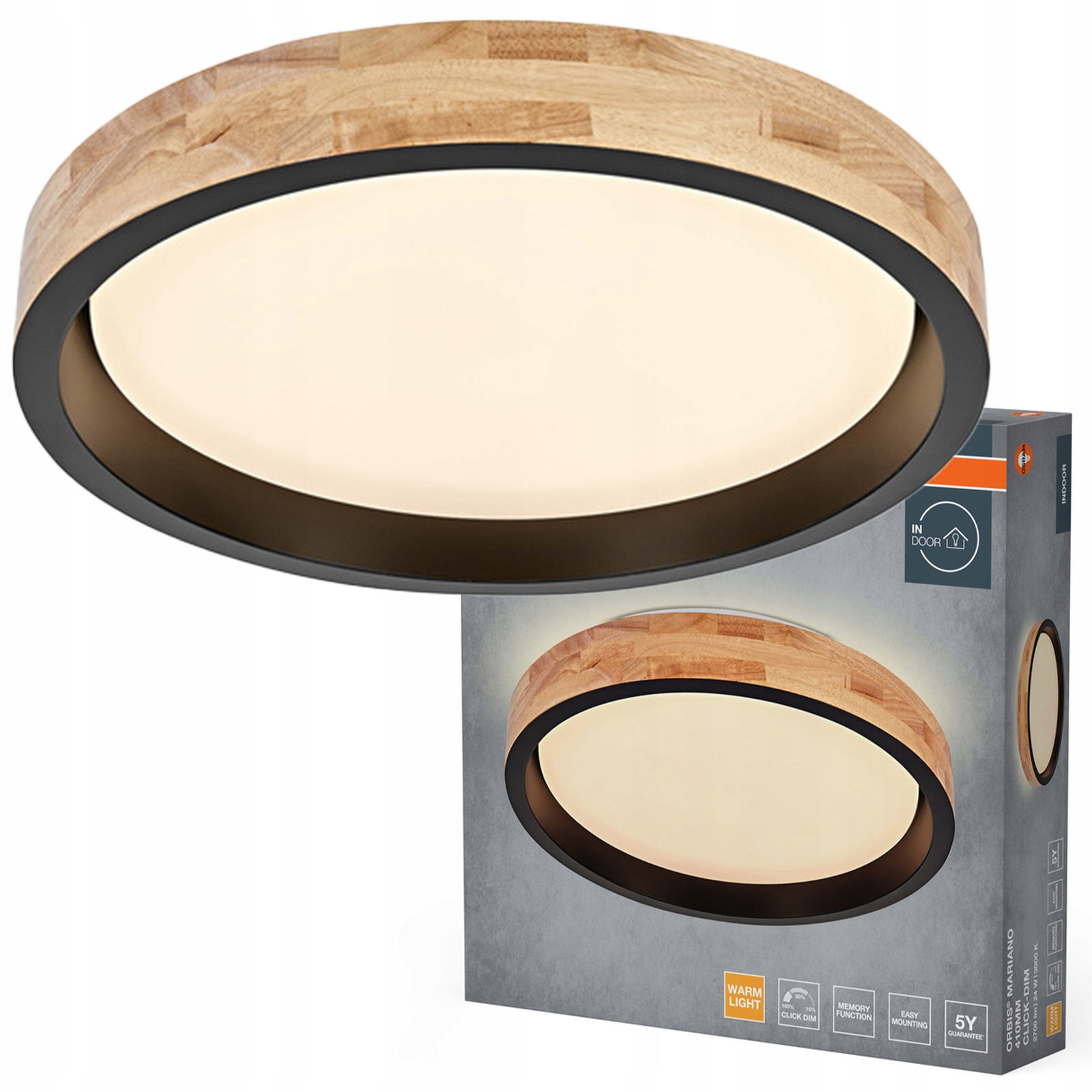 Stropné Svietidlo 24W 1450lm 3000K Teplá hnedá čierna Orbis Osram