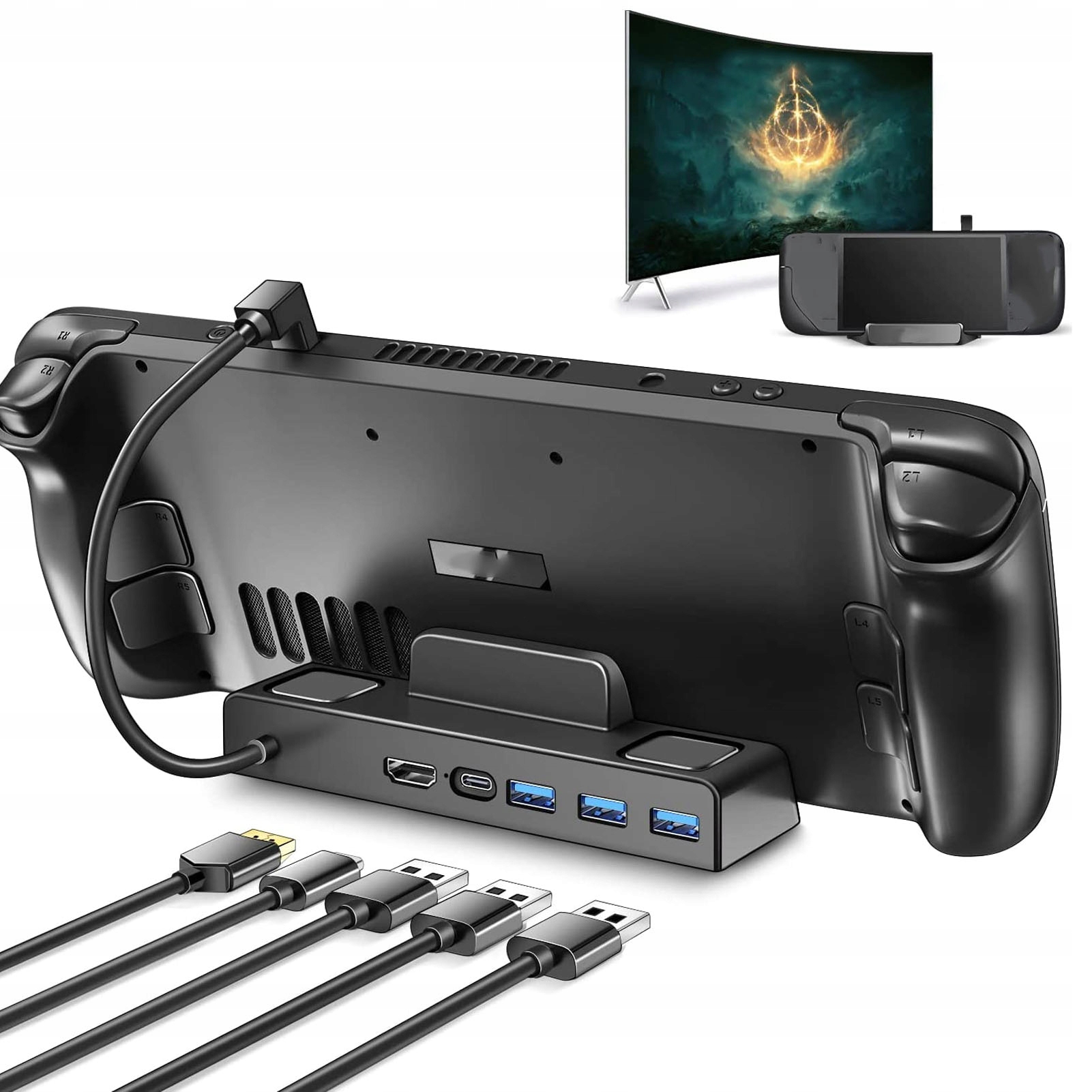 Stacja Dokująca Do Steam Deck 5W1 Hdmi 2.0 4K At 30HZ 13X7,5X3,5 CM