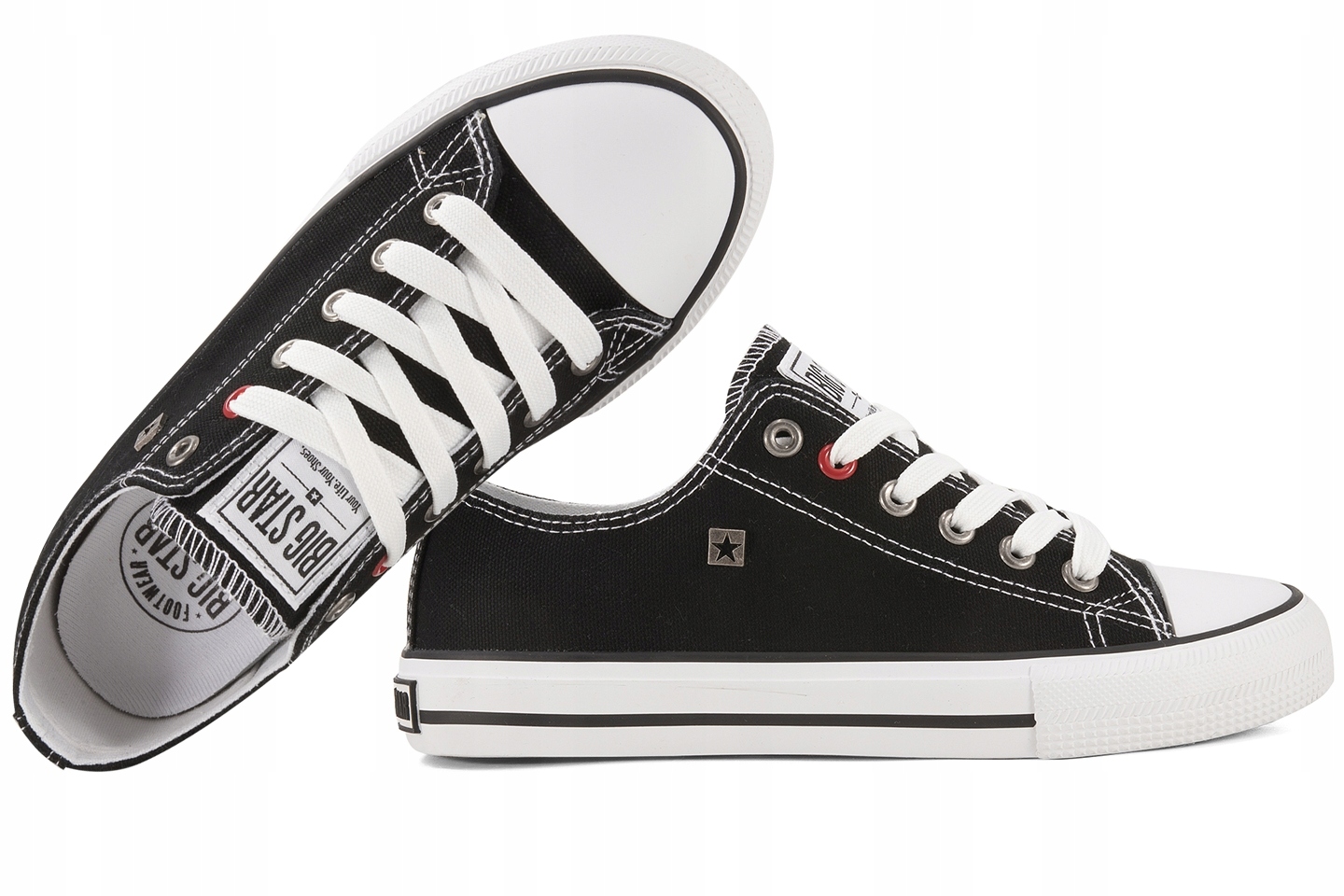 Big Star NN274655 Polokozačky Dámské Tenisky Textilní Tenisky 38 Černá