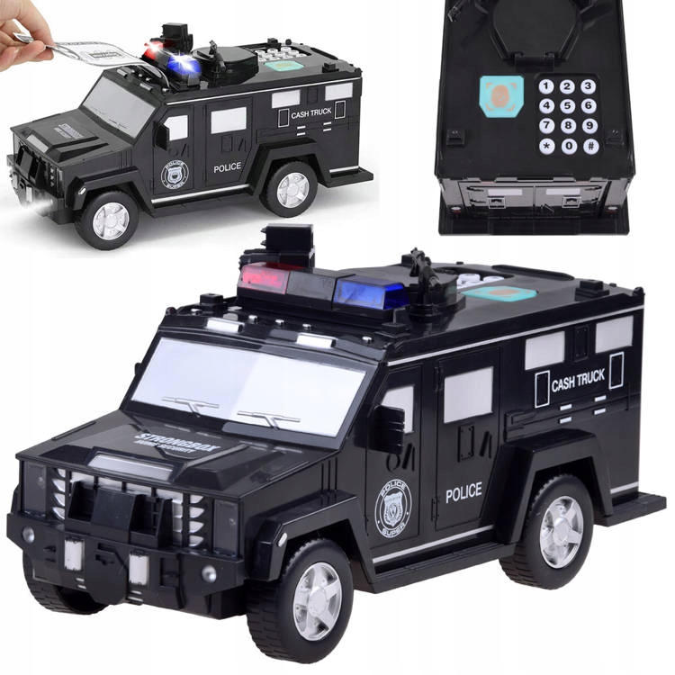 

Skarbonka Sejf Na Monety Banknoty Pin Auto Policja