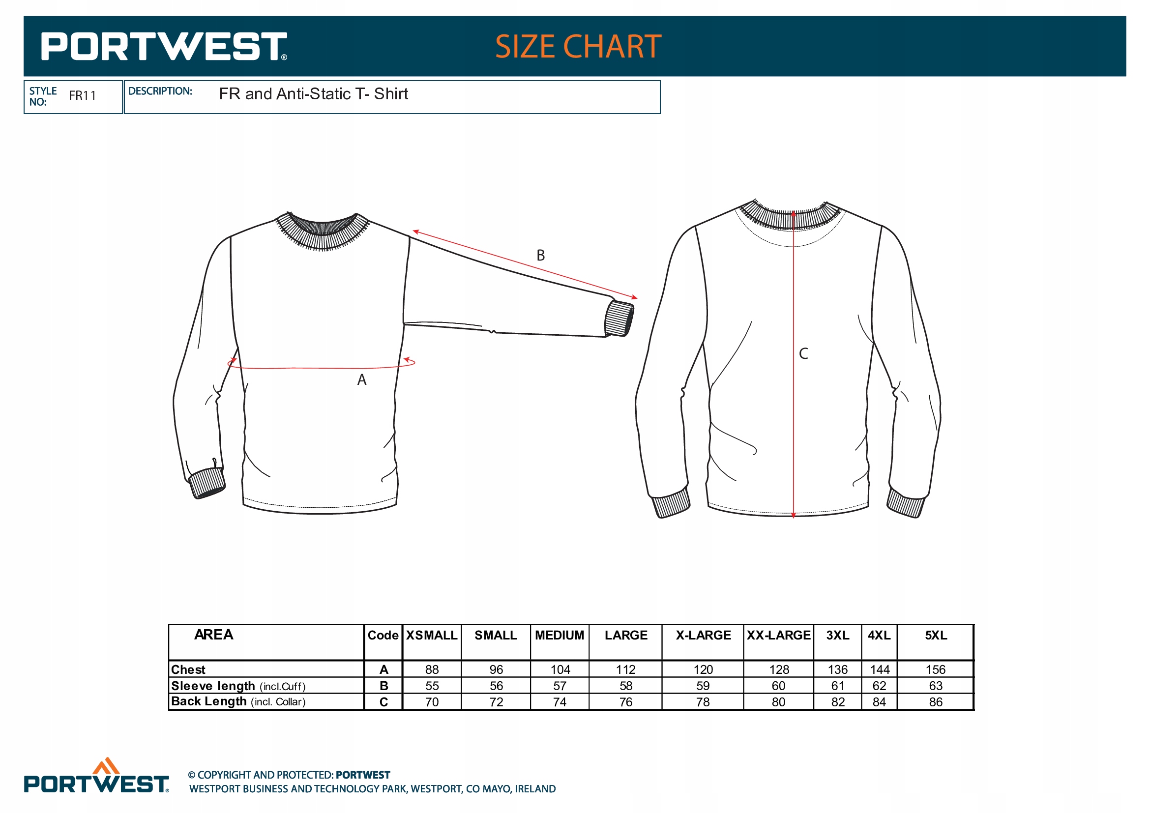 PORTWEST KOSZULKA SPAWALNICZA TRUDNOPALNA FR 11 Model FR11