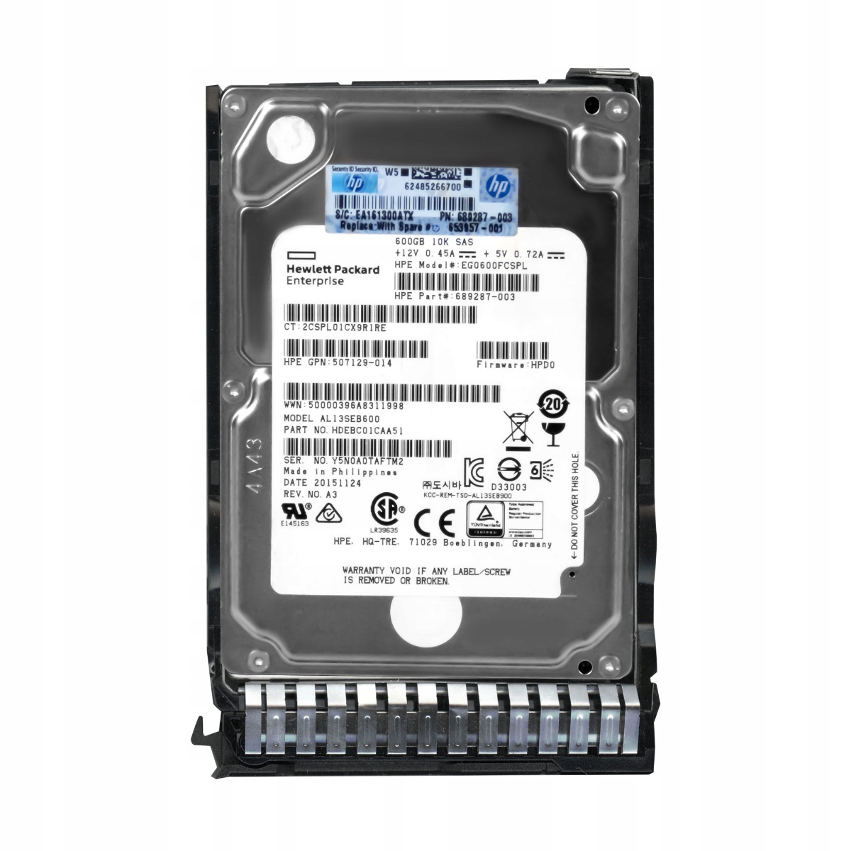Hp 689287-003 600GB SAS-2 10K 64MB 2.5'' EG0600FCSPL
