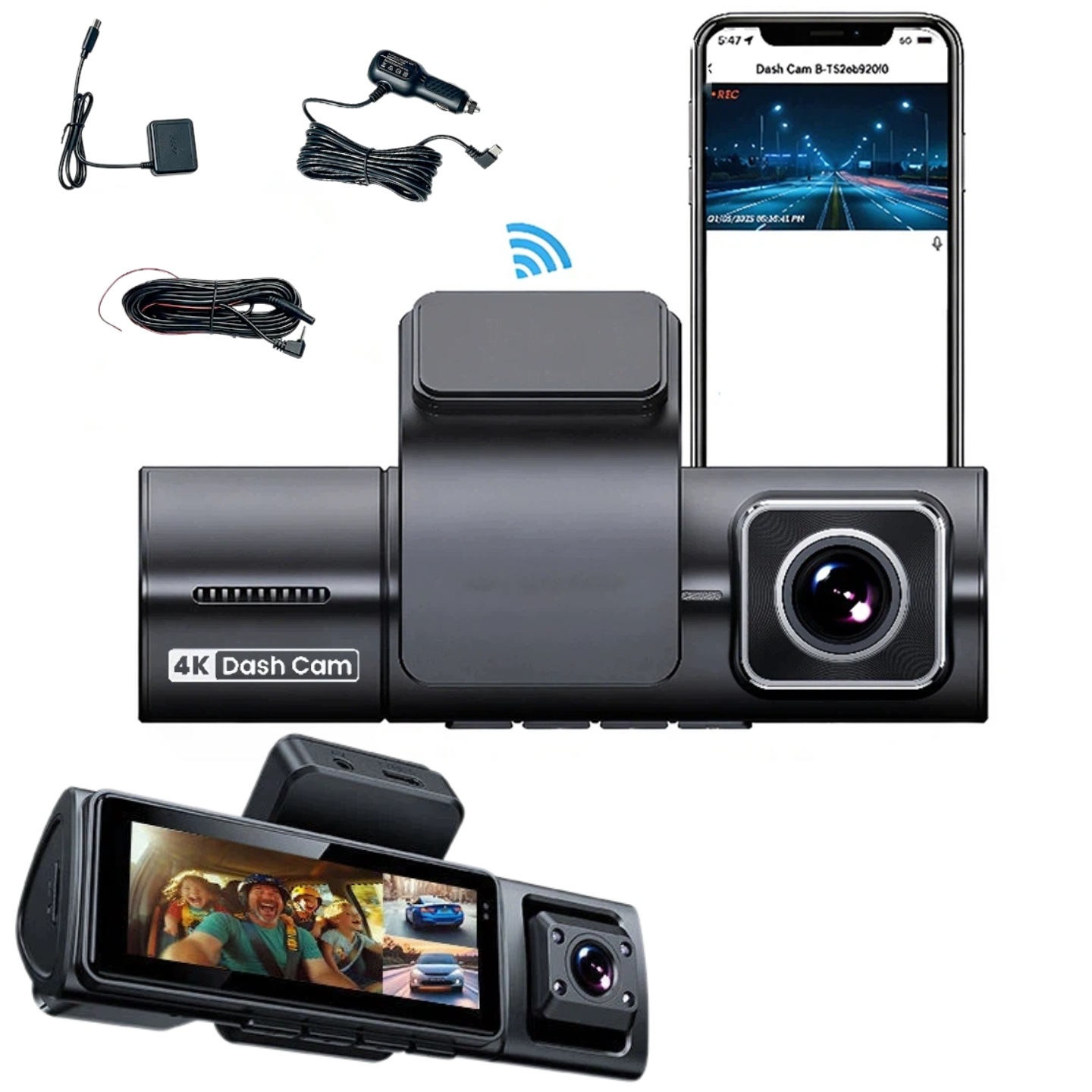 Automobilová Kamera Videorekordér 4K Uhd 3KAMERY Gps Wi-fi Kamera Couvání