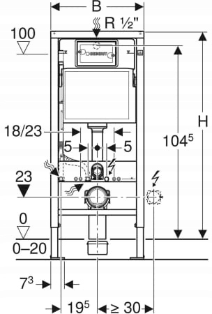 Zestaw podtynkowy Geberit+miska Doris+przycisk chrom Marka Geberit