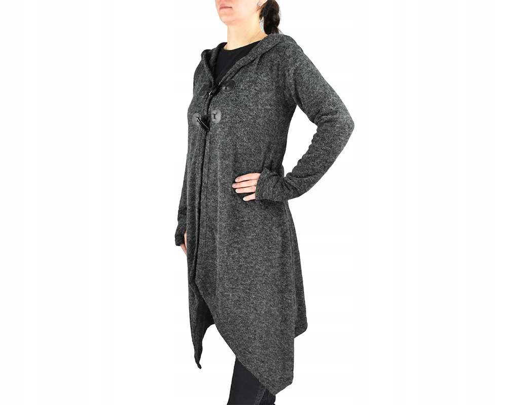 Kardigan Pim, knoflíky s poutkem, šedý