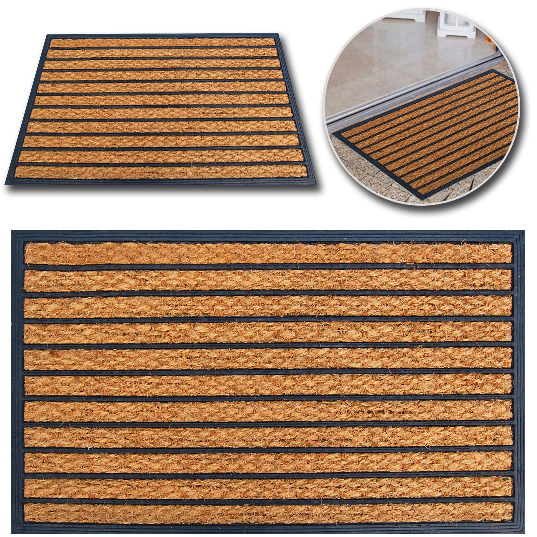 WYCIERACZKA WEJŚCIOWA DO BUTÓW POD DRZWI KOKOS MATA ZEWNĘTRZNA GUMOWA 40x60