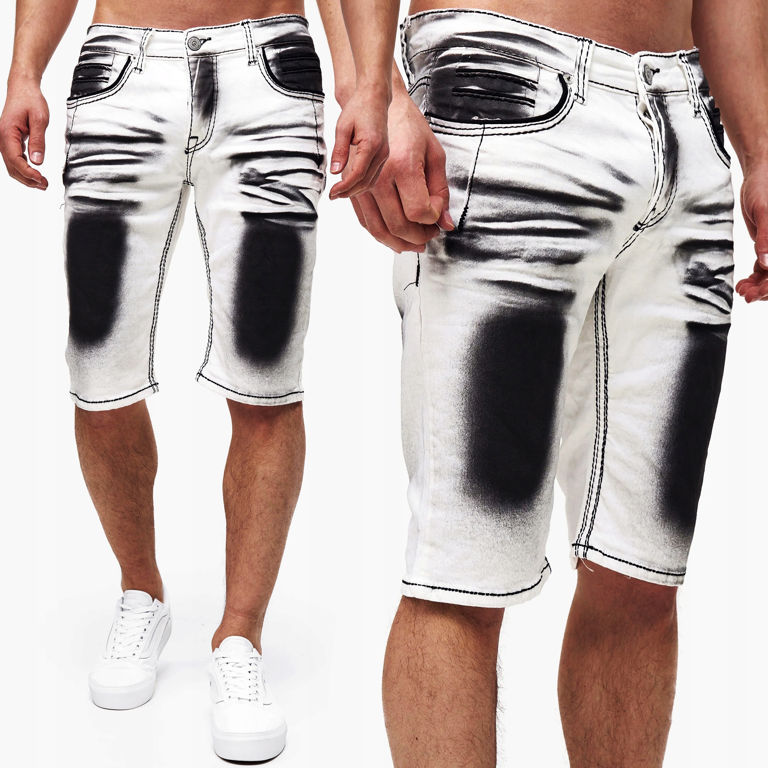 Kraťasy Džíny Tlustá nit Kontrast