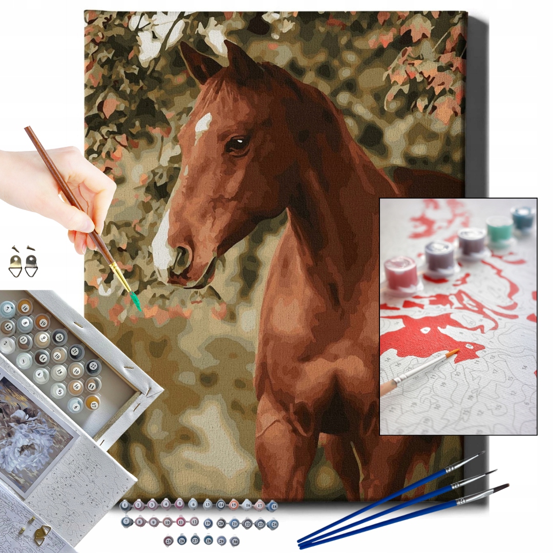 Malování podle čísel obraz na plátně Kůň 40x50 kreativní sada Oh Art!