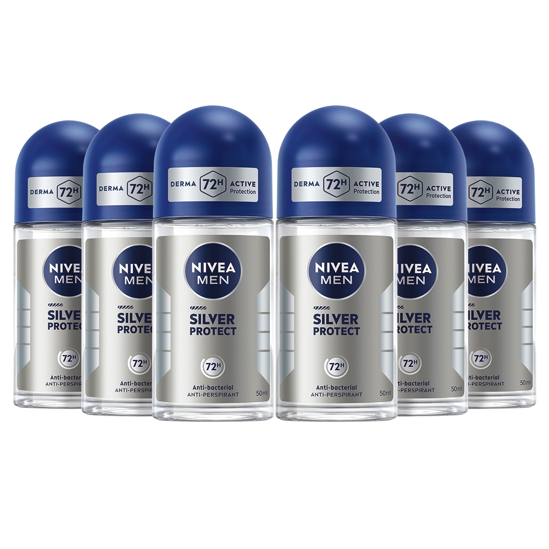 Nivea Men Silver Protect Pánský kuličkový antiperspirant 72h 50 ml x 6ks