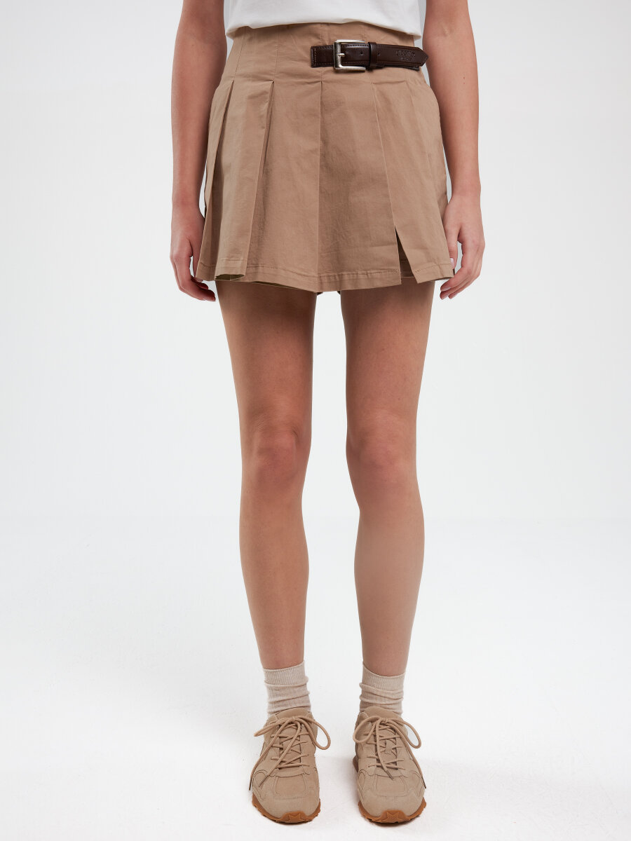 Big Star Dámské Plisované Sukně-kraťasy Béžové Brindi 801 S