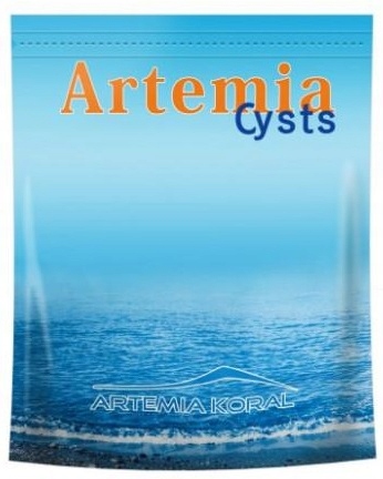 Korál Artemia Cysts 550 g, +80 % s aktivátorem, pro líhnutí, krmivo pro ryby,