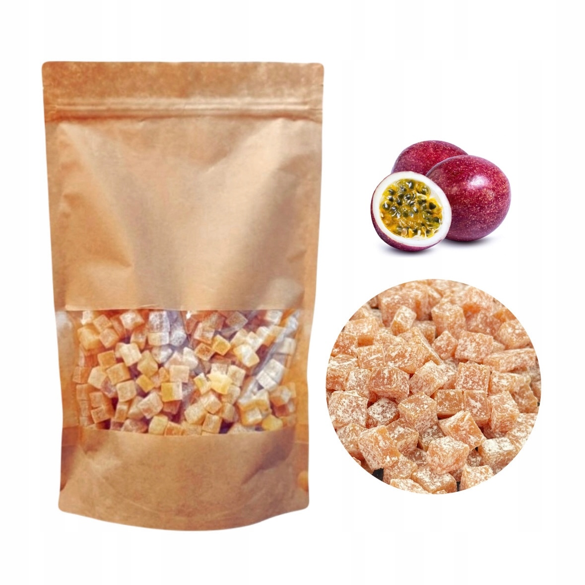 Sušené kostky Marakuja 1000 g Bez Cukru přírodní Dalina Kvalita 1 kg kol