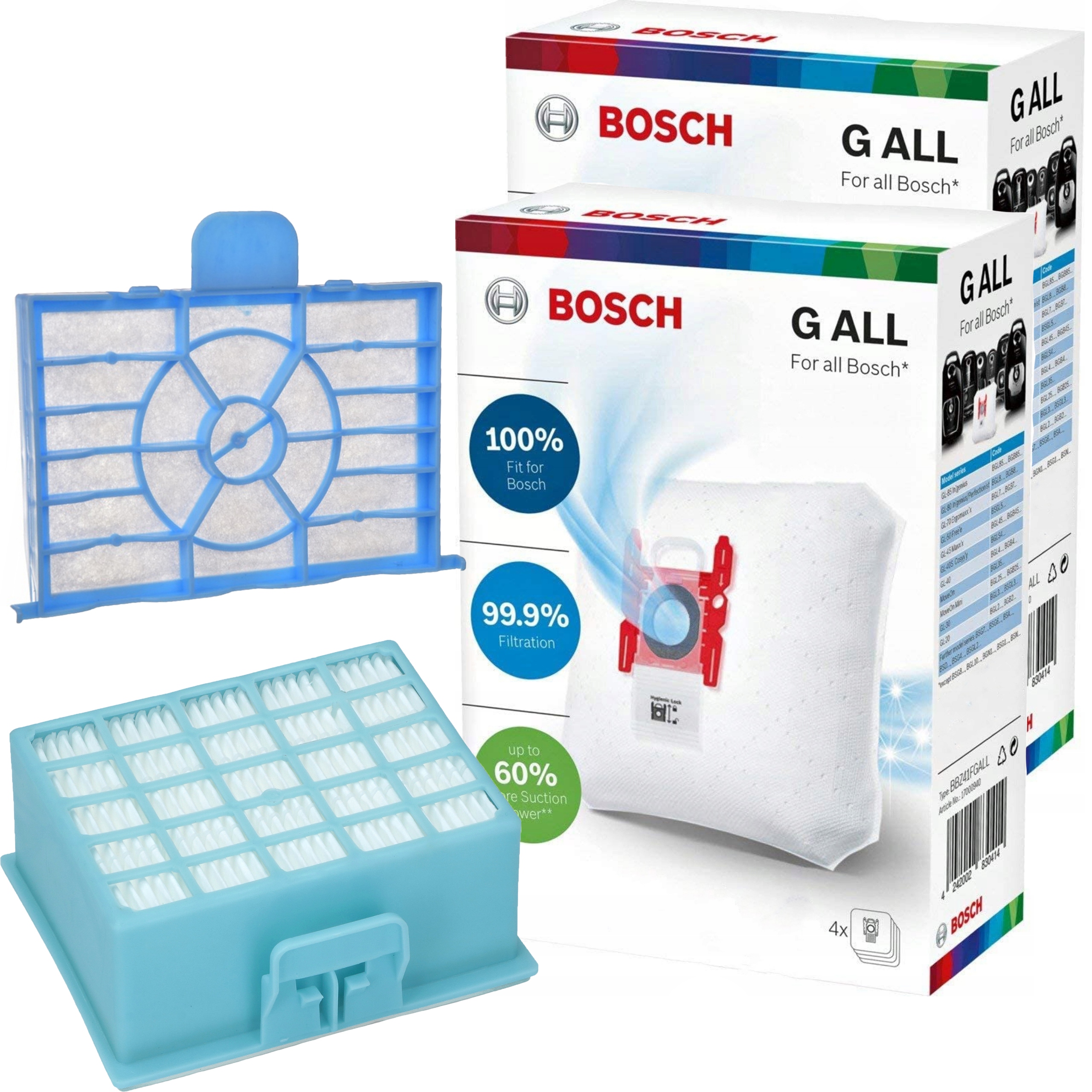 8x Originálne Vrecká BBZ41FGALL Filtre do vysávača Bosch Bgb Bgl Bgn Bzgl
