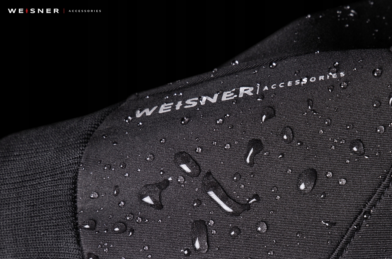 WEISNER RĘKAWICZKI ZIMOWE DO TELEFONU SPORTOWE ROWEROWE SAMOCHODOWE CZARNE Kolor czarny