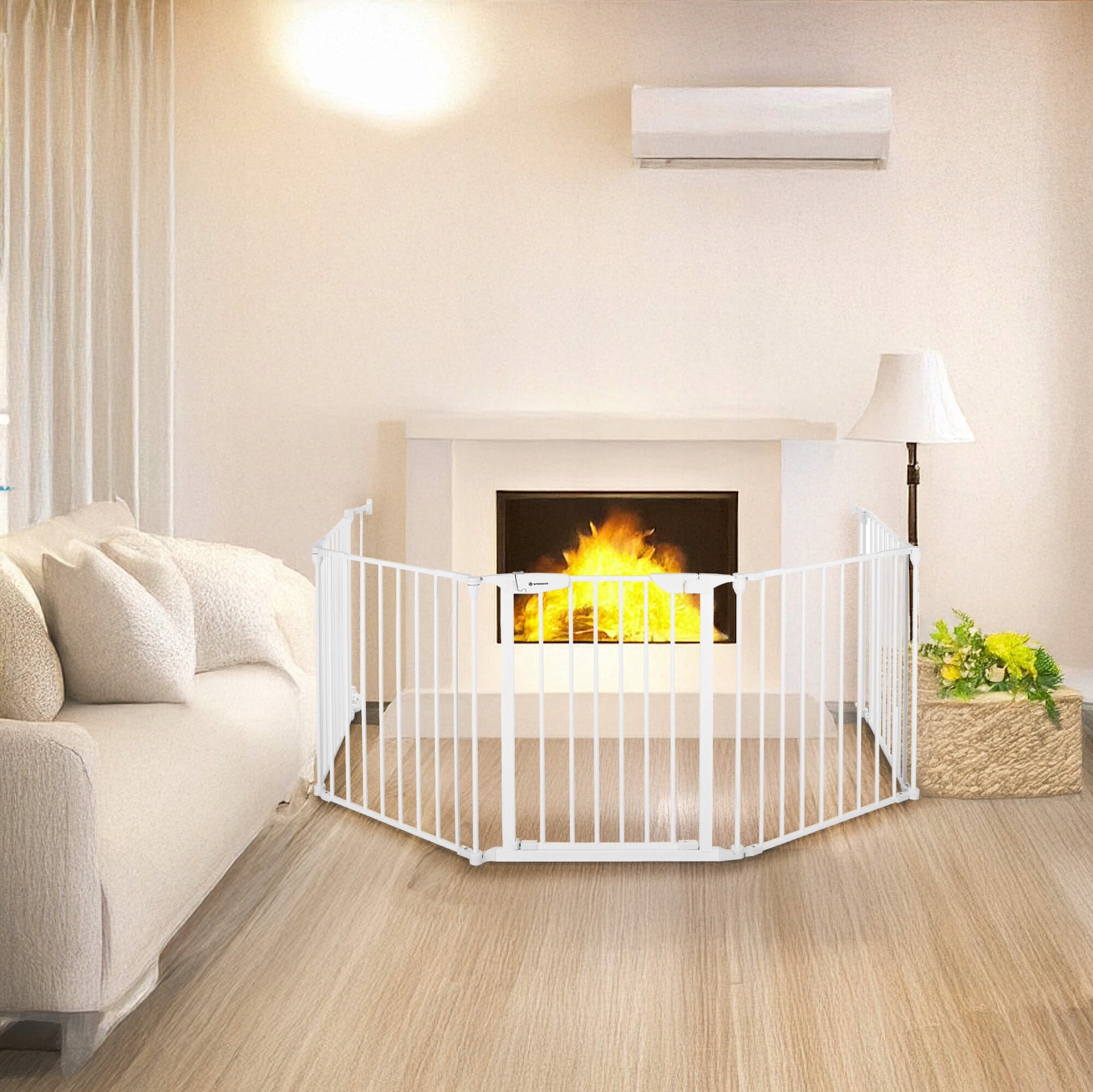 BARIERKA OCHRONNA ZABEZPIECZAJĄCA SCHODY DRZWI KOMINEK BRAMKA 318cm BIAŁA Marka Springos