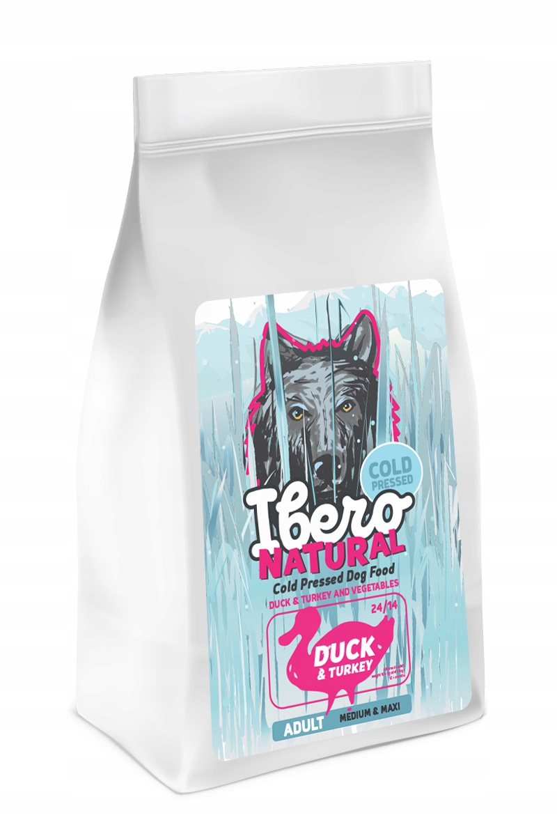 Ibero Cold Pressed dog adult M/L Duck 12kg na zimno tłoczona