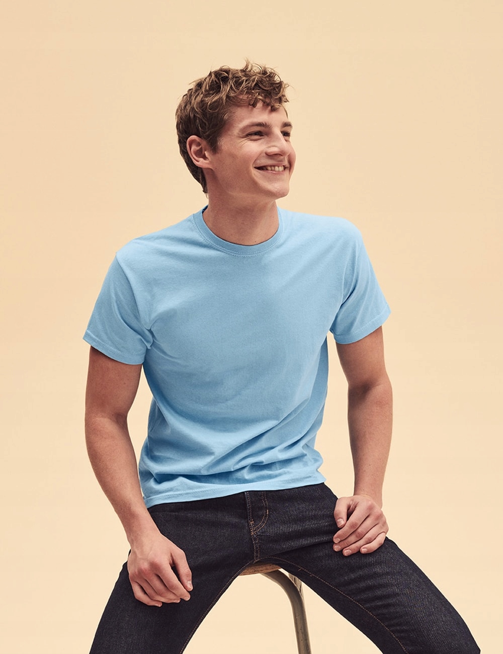 Koszulka męska Original FruitLoom Czarny 4XL Materiał dominujący bawełna