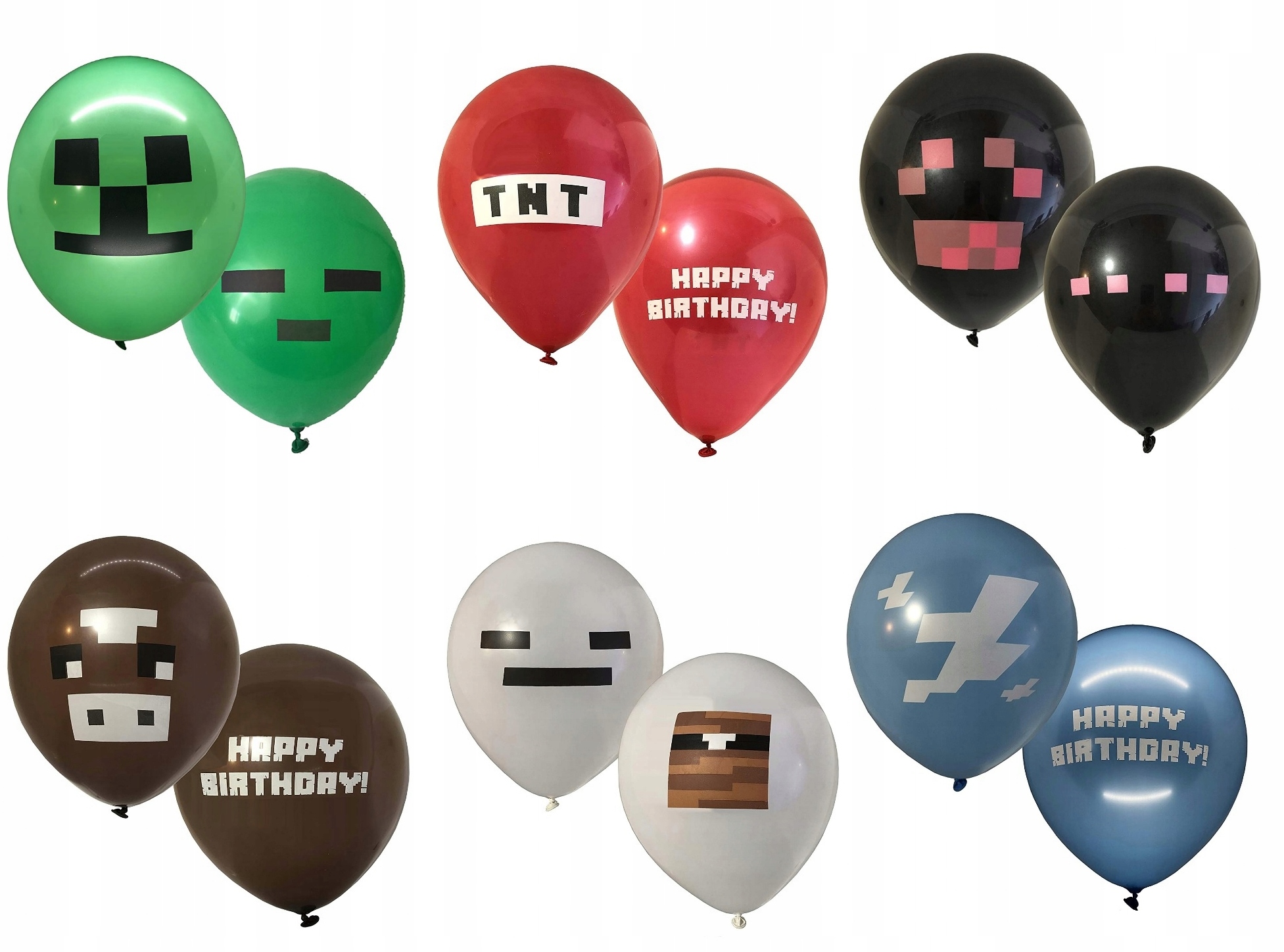 24 SZT ZESTAW BALONÓW BALON MINECRAFT URODZINY Marka inna