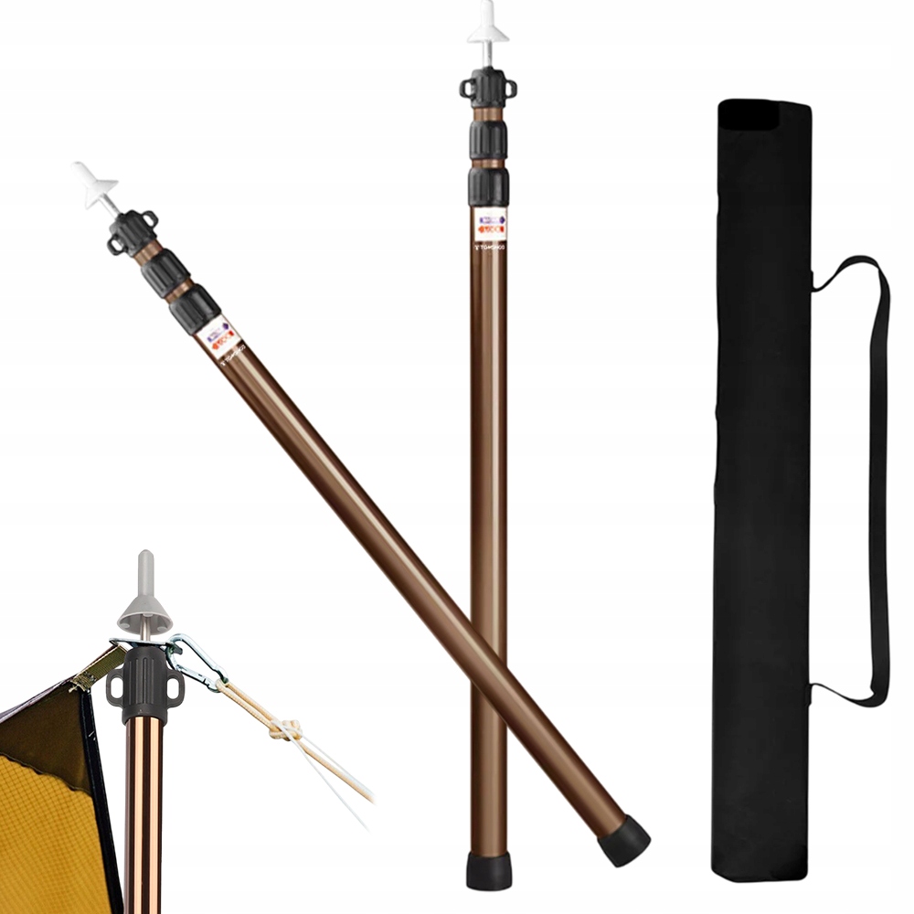2X Regulowane Tyczki Tarp Teleskopowe Kijki Namiotowe Aluminiowy 90-230CM