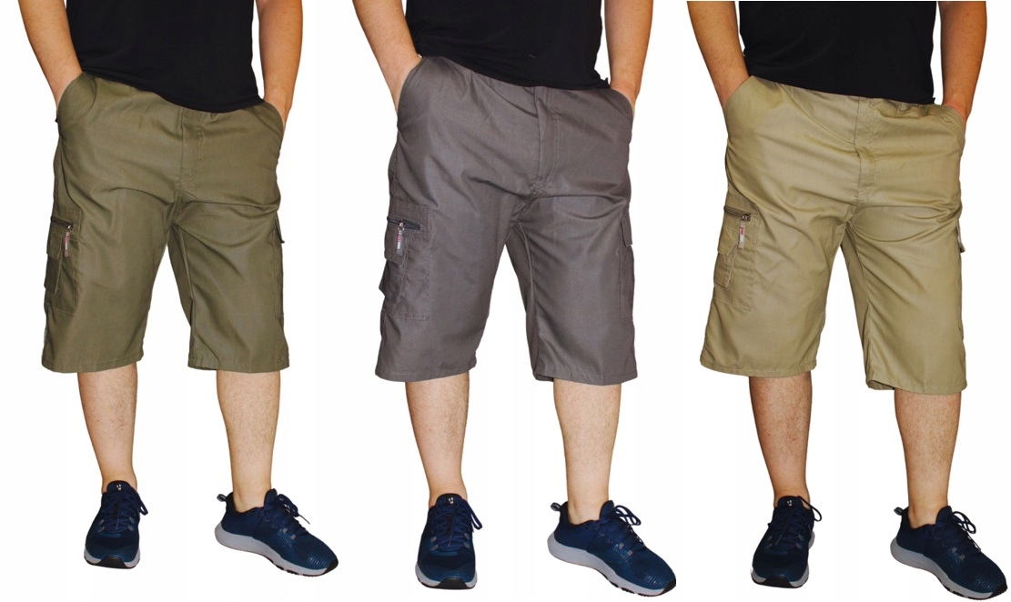 3/4 KRÓTKIE PŁÓCIENNE BOJÓWKI CARGO ROZMIAR M MIX KOLOR