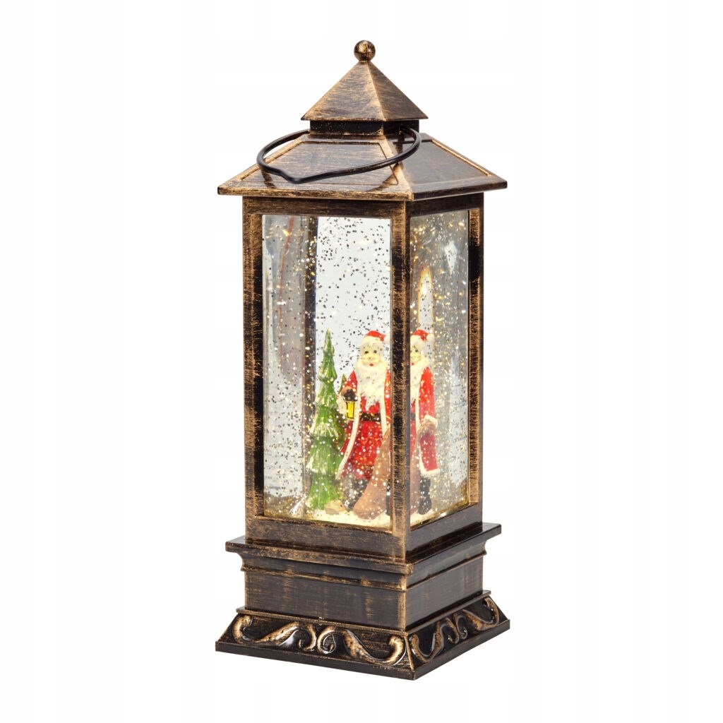 

Latarnia Lampion Z Mikolajem Led Śnieżna 28 CM