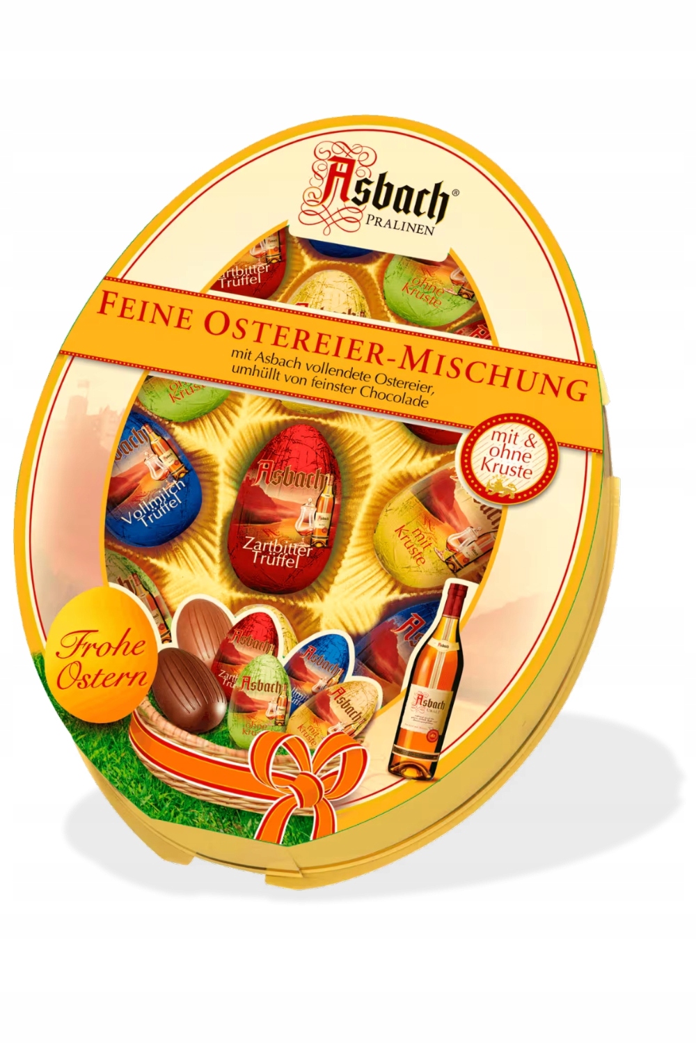 Levně Pralinky s alkoholem ve tvaru vajíček Asbach 175 g