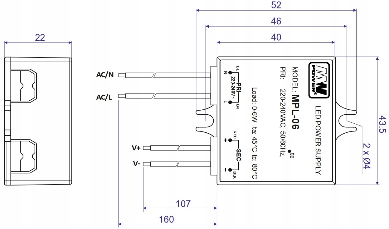 DOPUSZKOWY zasilacz 24V 6W 0.25A do TAŚM LED transformator puszkowy puszki EAN (GTIN) 5902135135310
