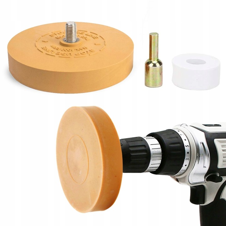 GUMOWY KRĄŻEK USUWANIA KLEJU FARBY NAKLEJEK FOLII TAŚM + ADAPTER Marka Smart