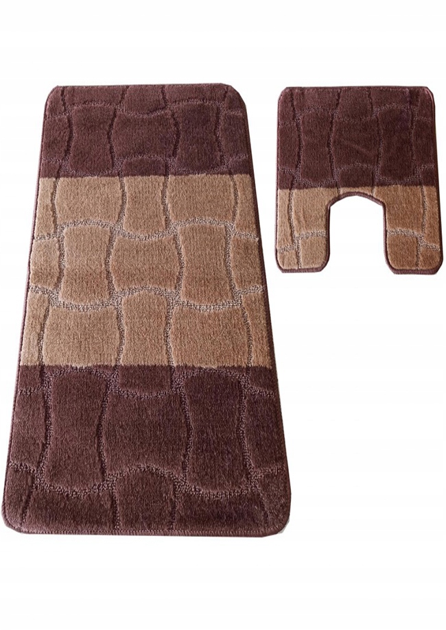 Protiskluzová koupelnová předložka Sariyer hnědá set