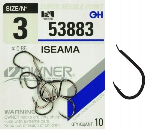 Nr 3 Haczyki 53883 Owner Iseama Z Łopatką Uniwersalne Kute