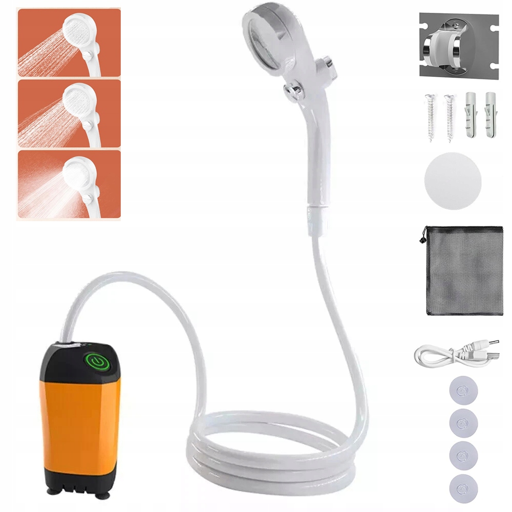 Kempingová turistická sprcha Usb Akumulátor 4800 mAh Elektrická pumpa