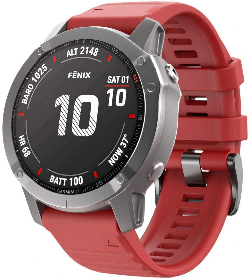 

Czerwony Pasek Garmin Fenix 6S Pro QuickFit 20mm