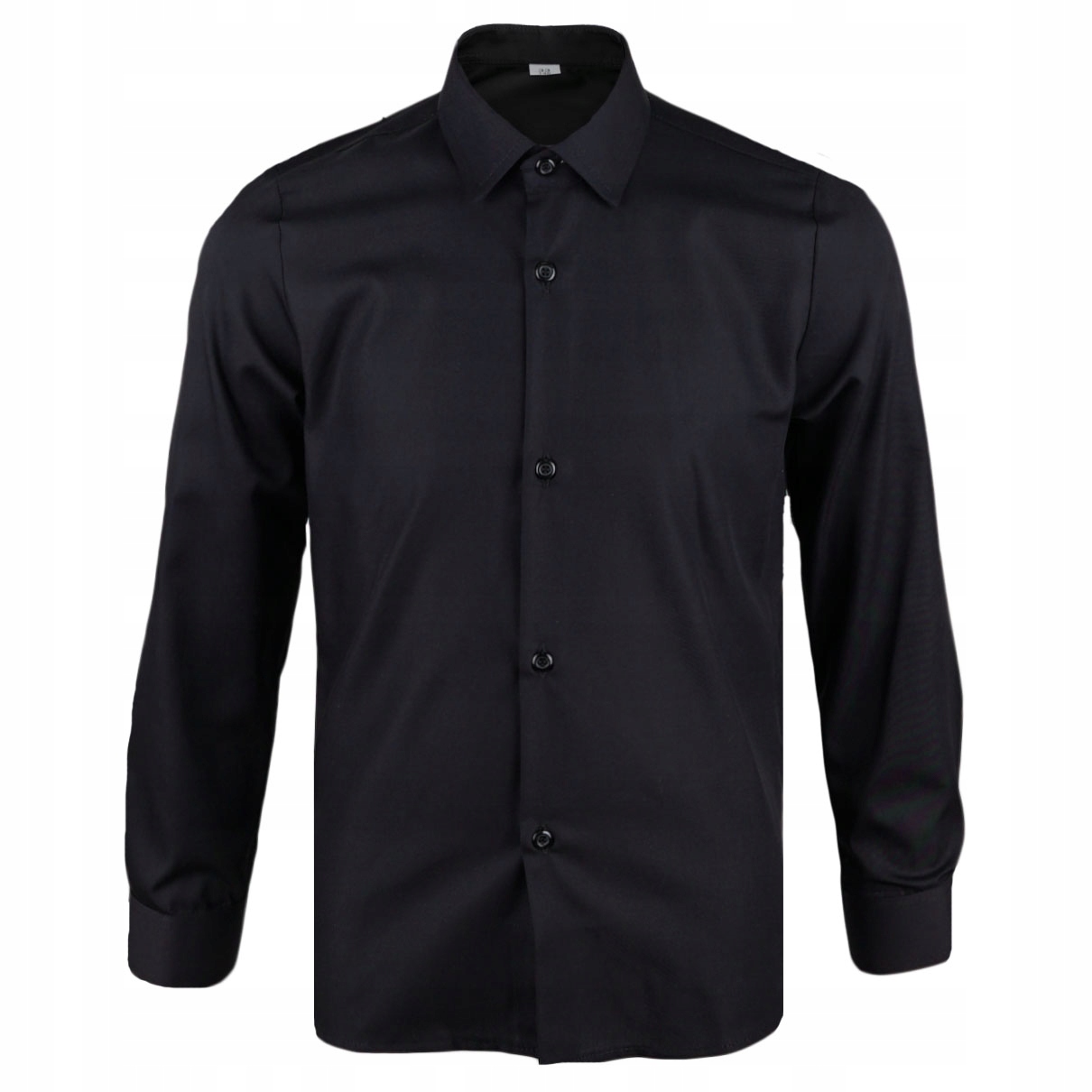 Koszula dla chłopca na uroczystości z kołnierzem czarna regular Biks PL 110