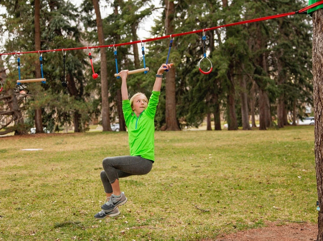 TOR PRZESZKÓD PARK LINOWY DLA DZIECI MEGA ZESTAW XXL do OGRODU PRZENOŚNY Wiek dziecka 5 lat +