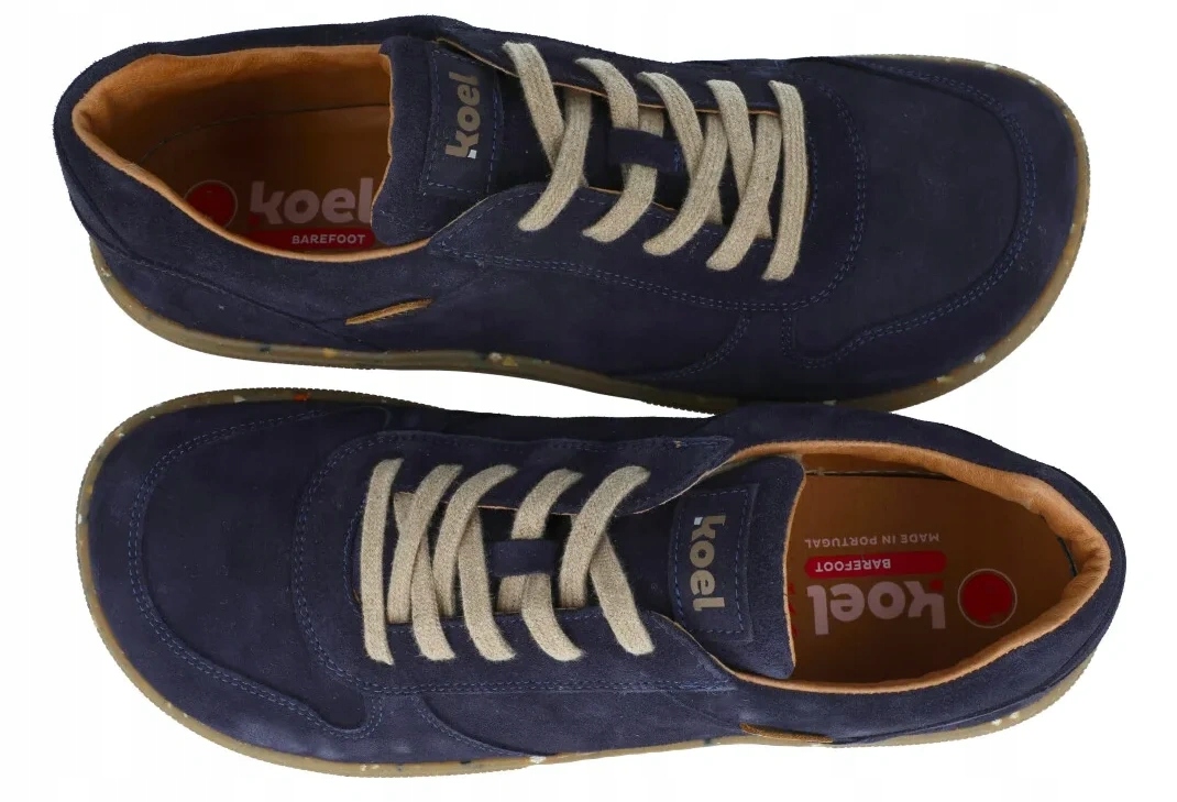 Barefoot tenisky Koel Francia Suede Eco námořnická modrá kůže s nulovým dropem R45