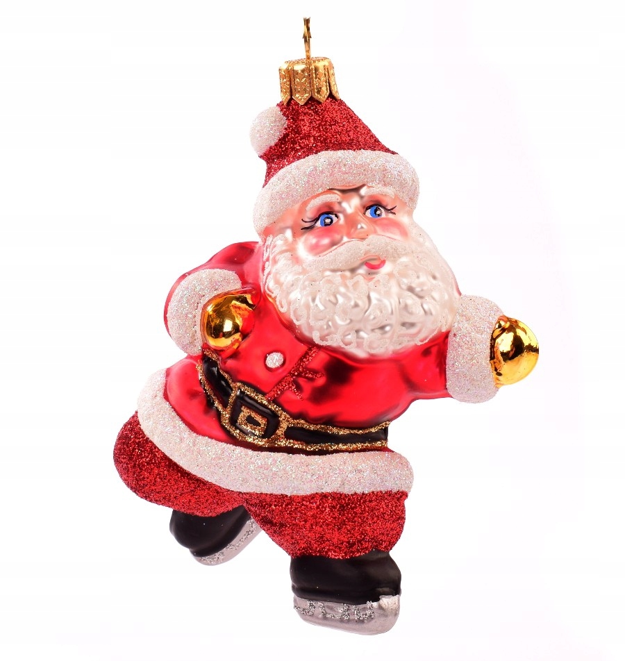 

Bombka szklana choinkowa figurka Mikołaj łyżwiarz