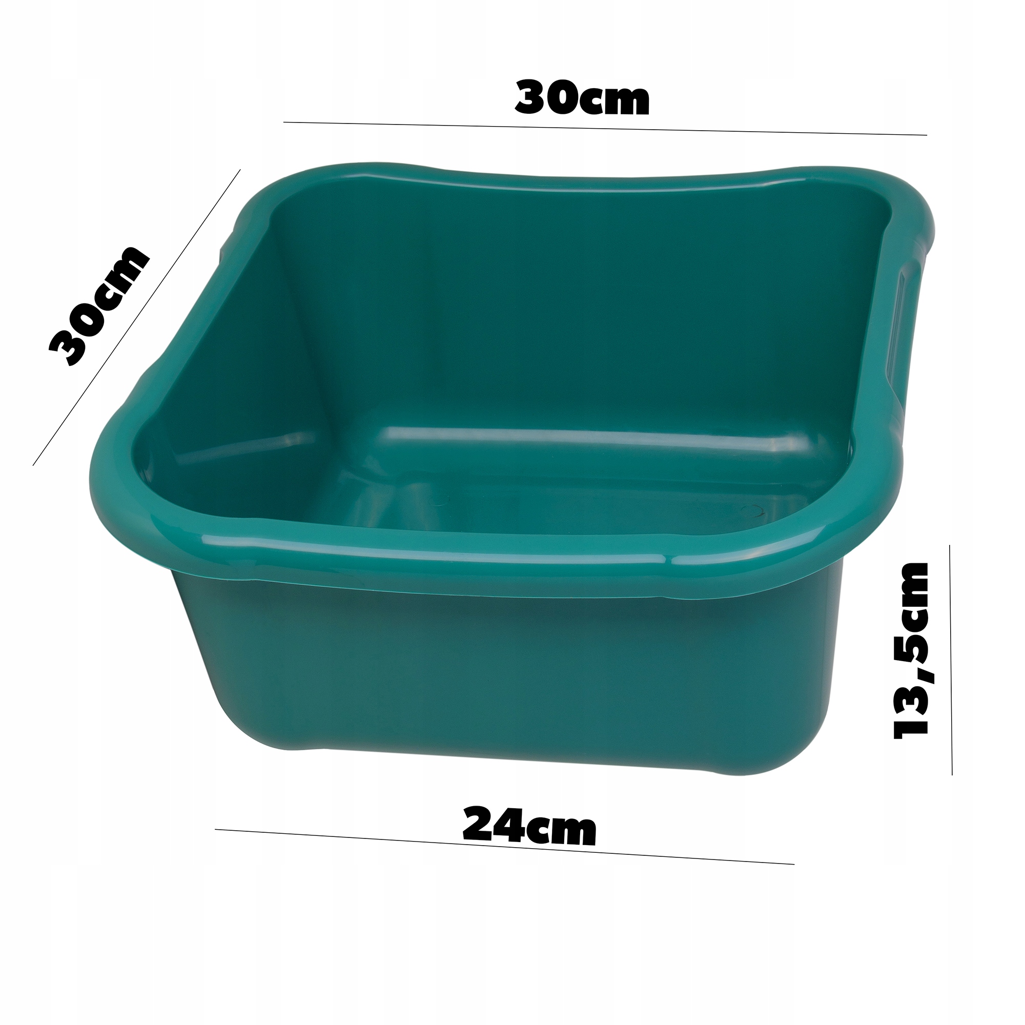 MISKA PLASTIKOWA KWADRATOWA 8L ZIELONA NA PRANIE DUŻA Z UCHWYTAMI Kod producenta K9419