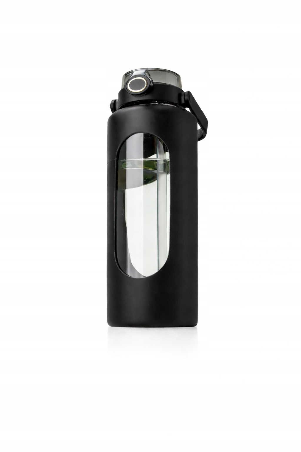 Bidon butelka szklana 1.8 l do wody na siłownię z uchwytem do telefonu