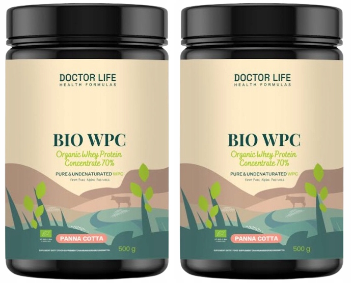 Doctor Life Whey Protein Bio Wpc Grass Fed Panna Cotta 500 g na ovesné vločky
