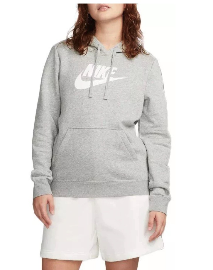 Šedá Mikina s s kapucí Nike Club Fleece DQ5775-063 Vel M