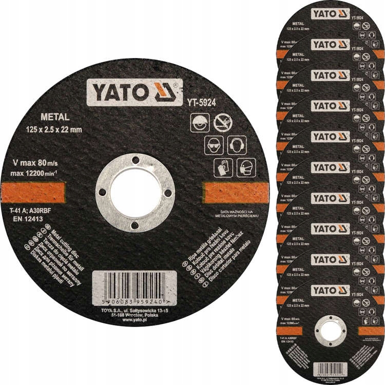 

Tarcza Do Metalu 125x22.2mm Grubość 2.5 mm 10 Szt.