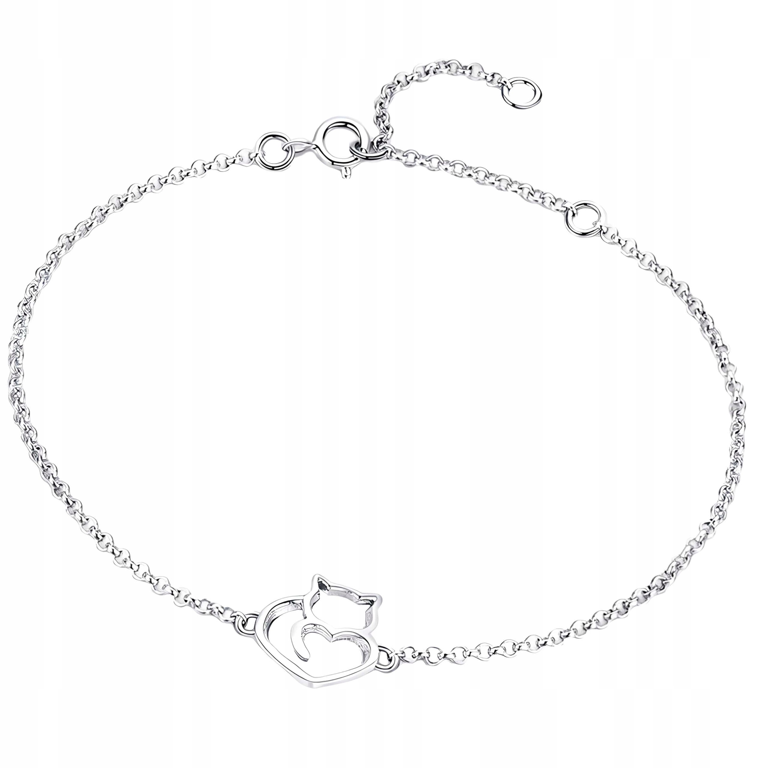 Stříbrný náramek Celebrity Kočička Stříbro 925 Trusky