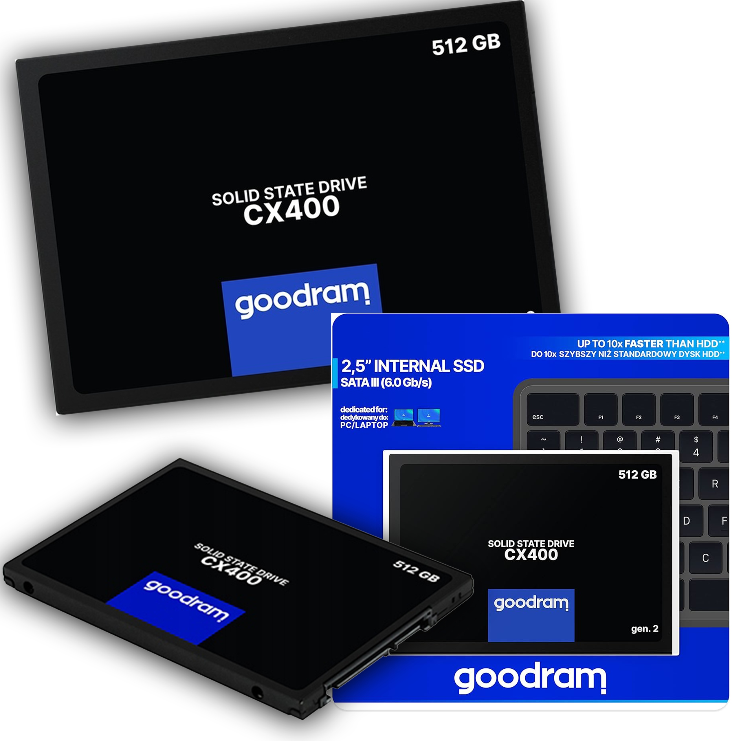 DYSK SSD 512 GB GOODRAM SATA 3 M2 DO LAPTOPA KOMPUTERA ZEWNETRZNY KONSOLI