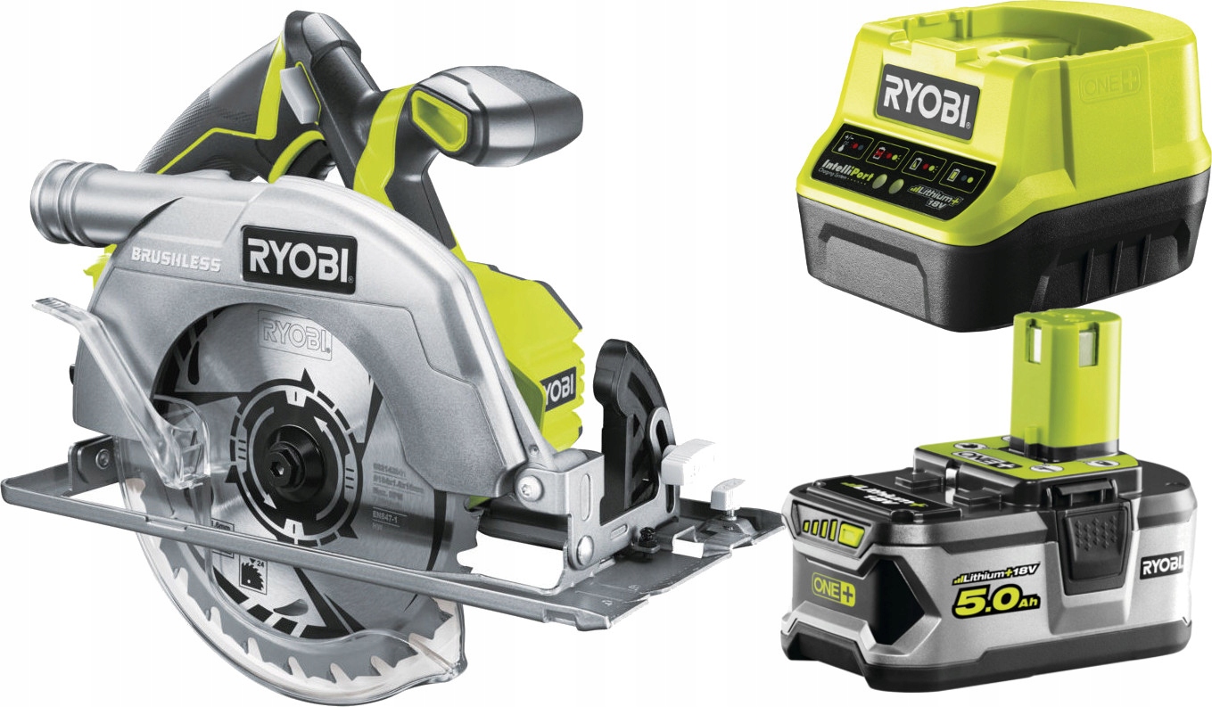 RYOBI PILARKA TARCZOWA BEZSZCZOTKOWA R18CS7 + 5Ah Zasilanie akumulatorowe