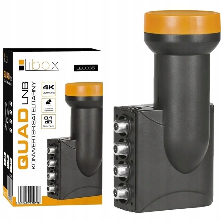 KONWERTER SATELITARNY QUAD MULTIROOM 4K FULL HD 4 GNIAZDA