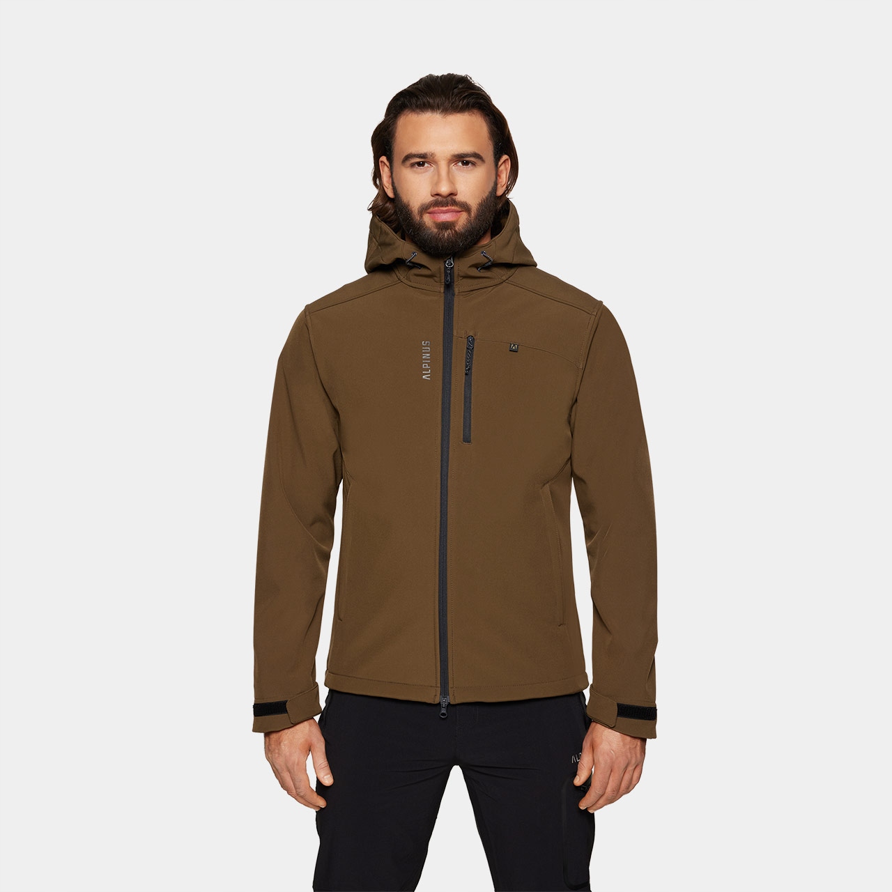 Kurtka męska softshell Alpinus zielona khaki z membraną